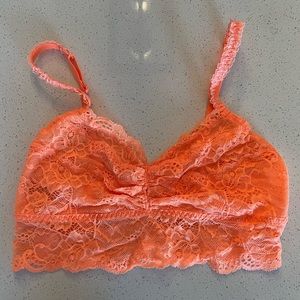 PINK lacy bandeau bra top